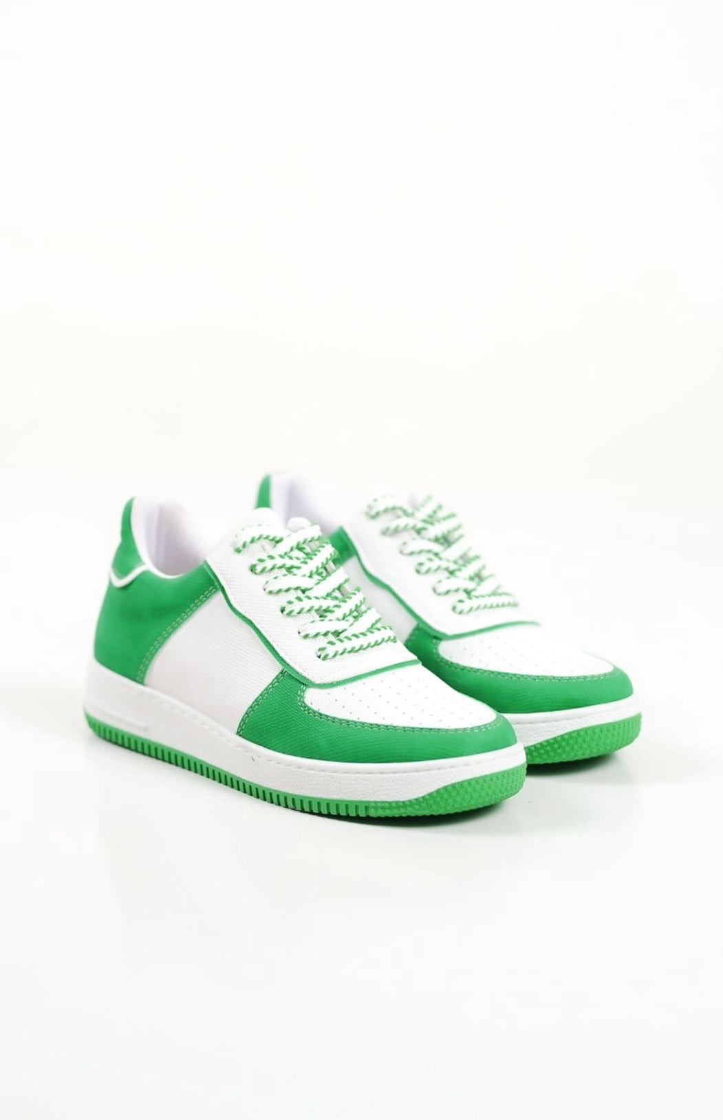 508 WOMEN Trainers Lace Up Green & White New Arrival