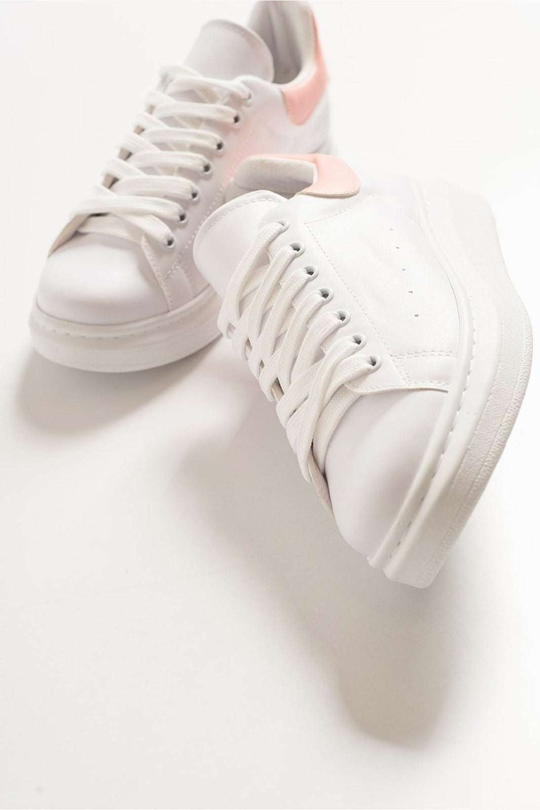 503 WOMEN Trainers Lace Up Baby Pink & White New Arrival