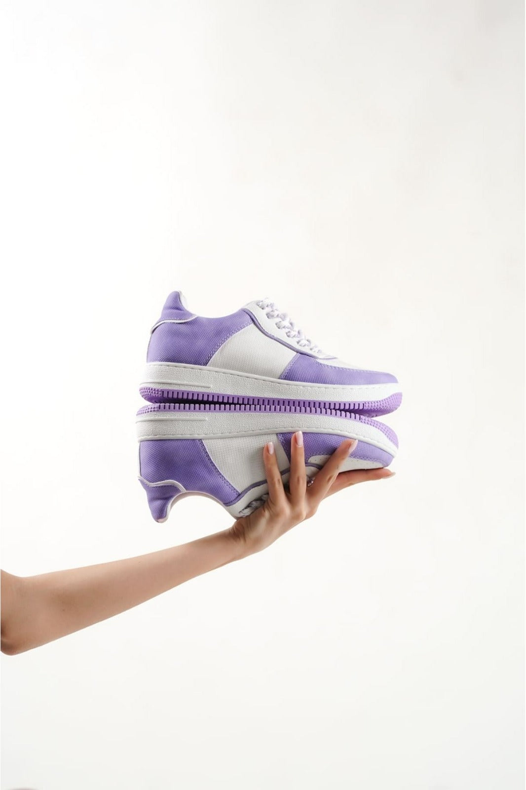 508 WOMEN Trainers Lace Up White & Lilac New Arrival