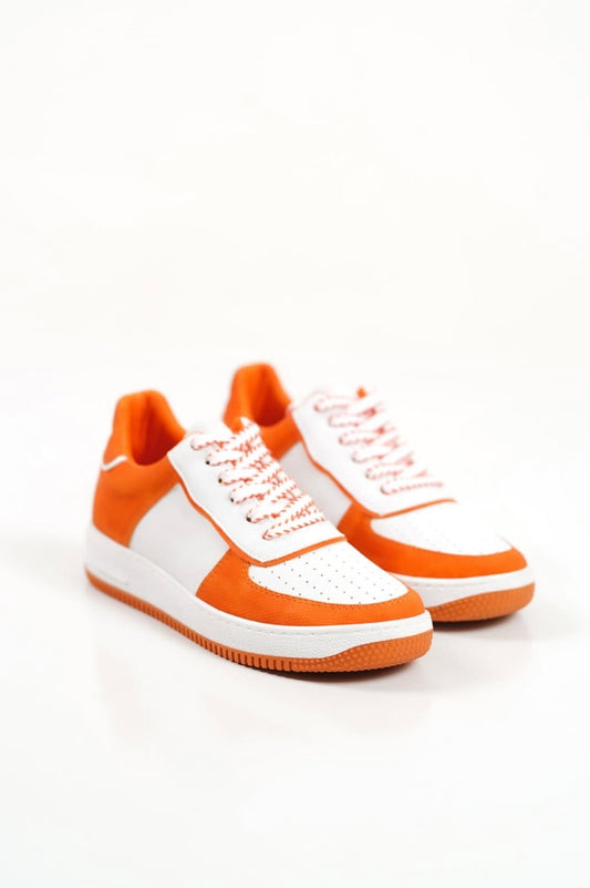 508 WOMEN Trainers Lace Up White & Orange New Arrival