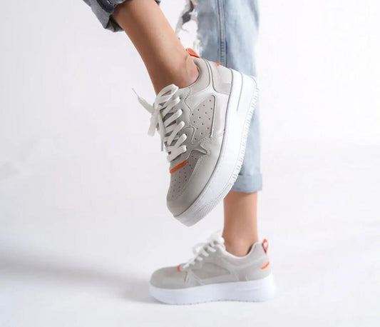 504 WOMEN Trainers Lace Up Grey New Arrival