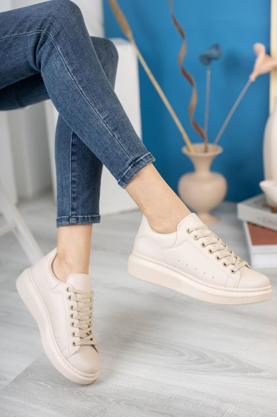 503 WOMEN Trainers Lace Up Beige New Arrival