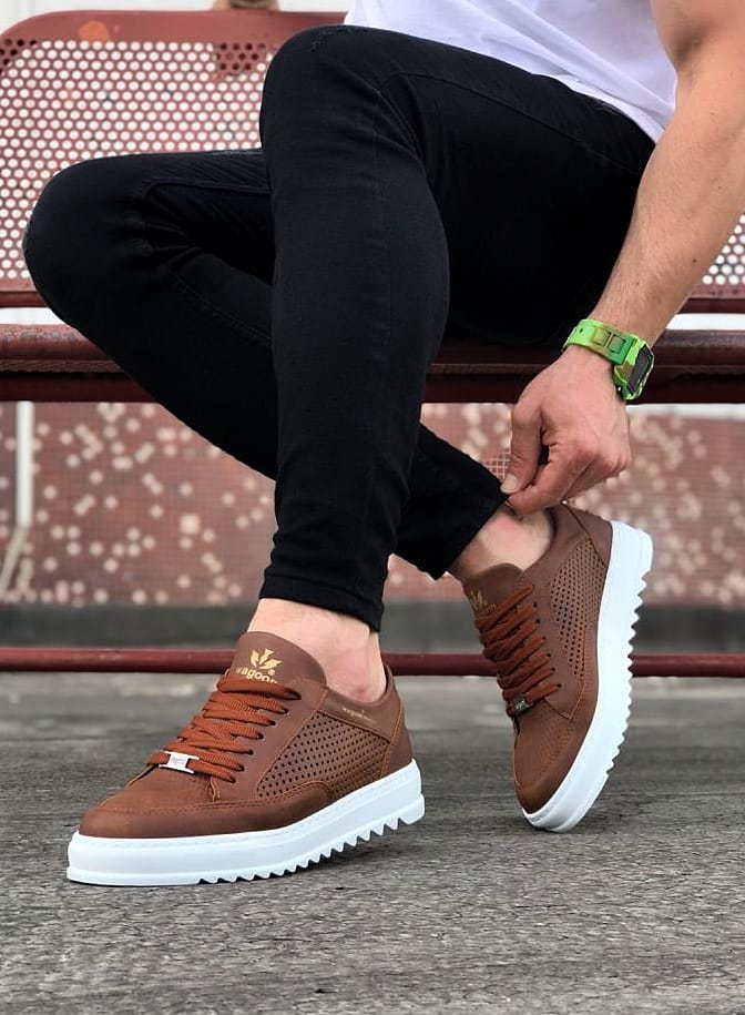 505 Mens Trainers Tan & White