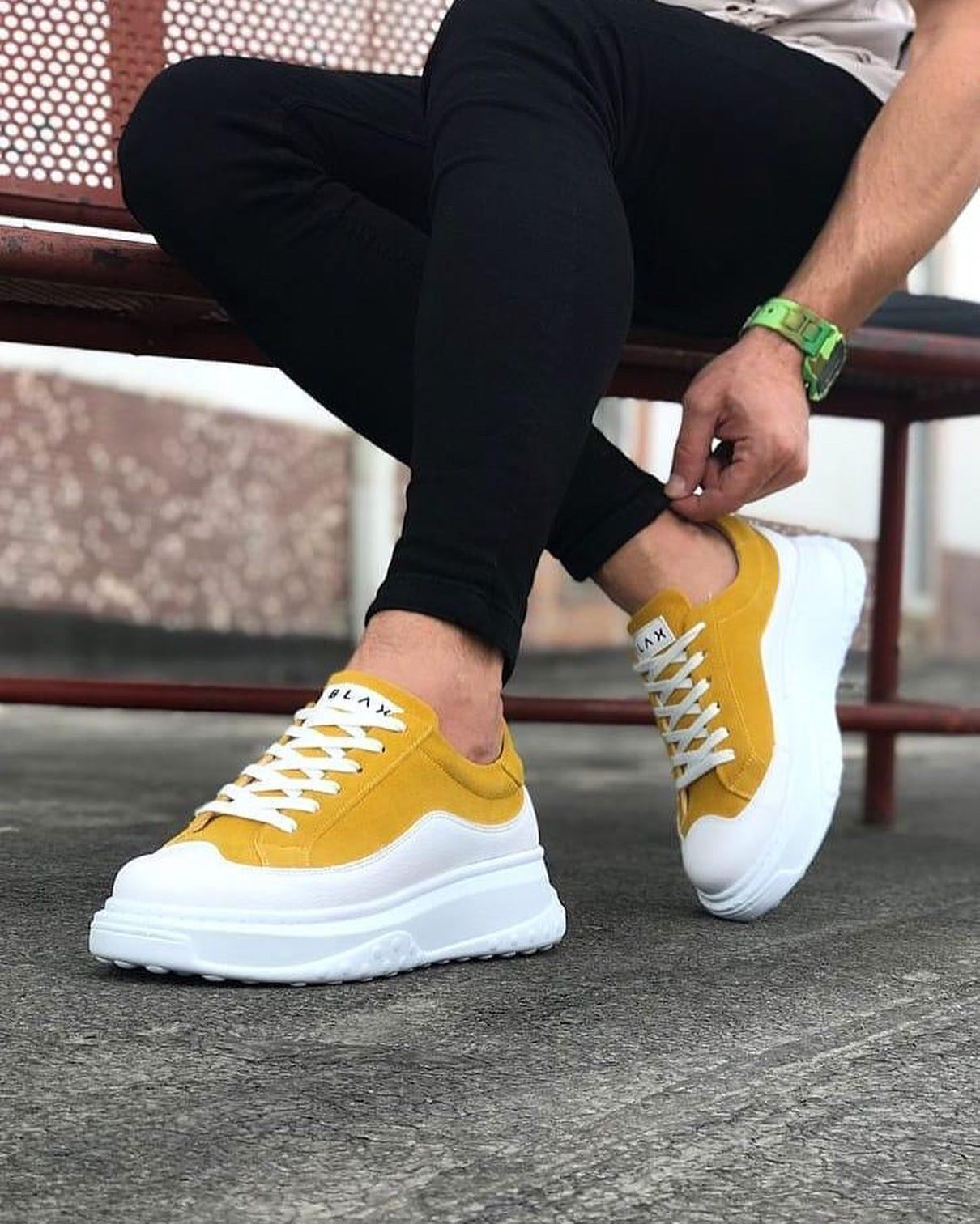 507 Mens Trainers Yellow & White