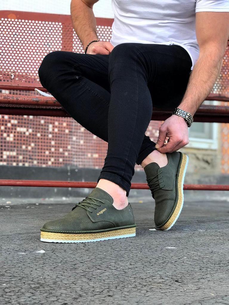 Mens khaki online trainers