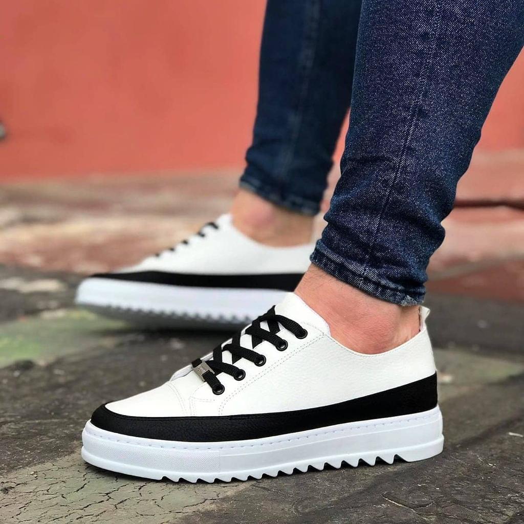 02 Mens Trainers White & Black