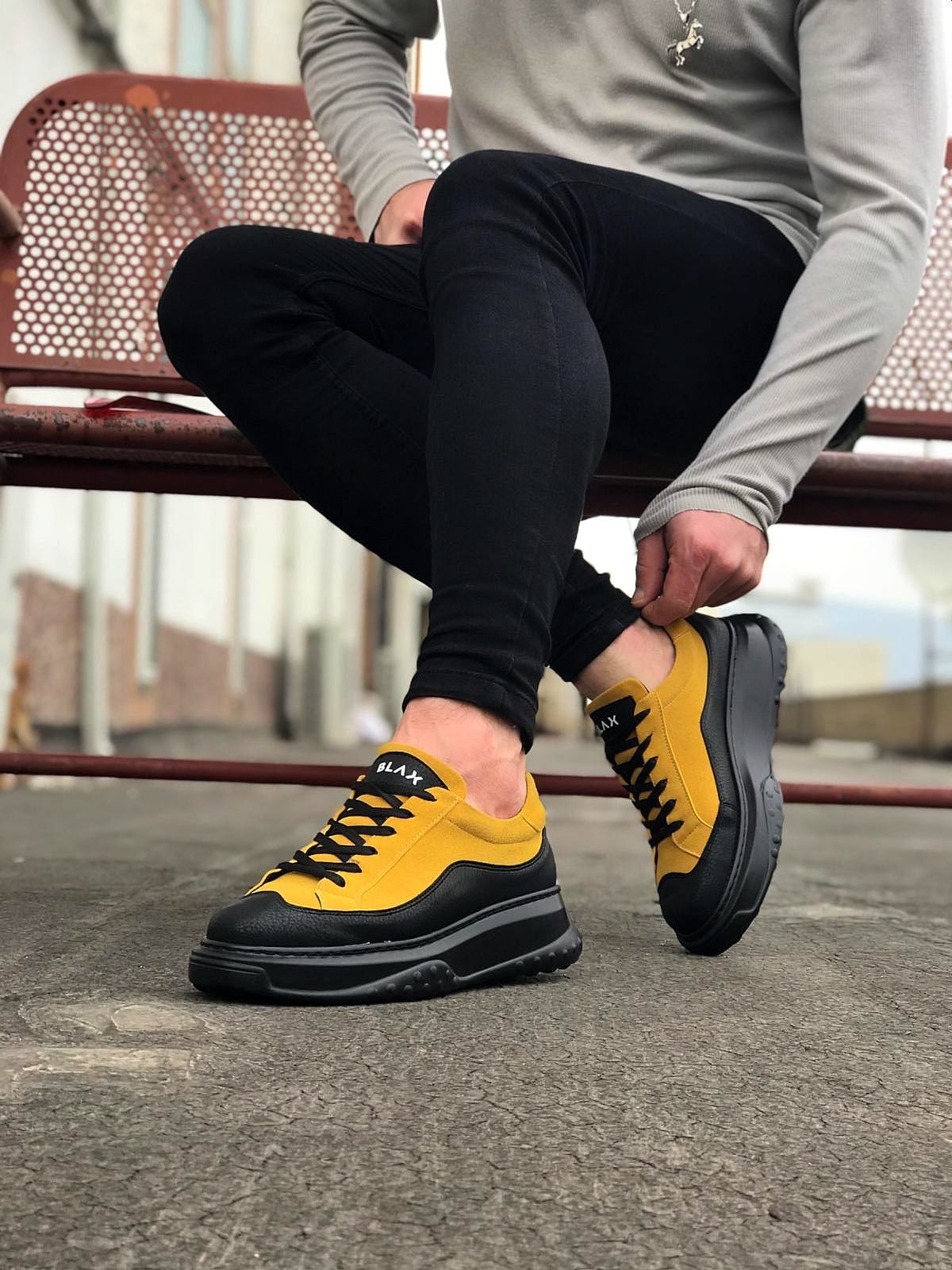 507 Mens Trainers Yellow & Black