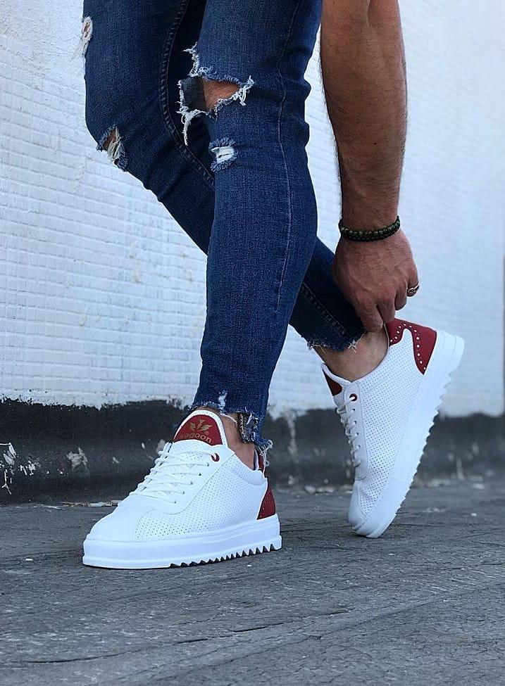 021 Mens Trainers White & Red