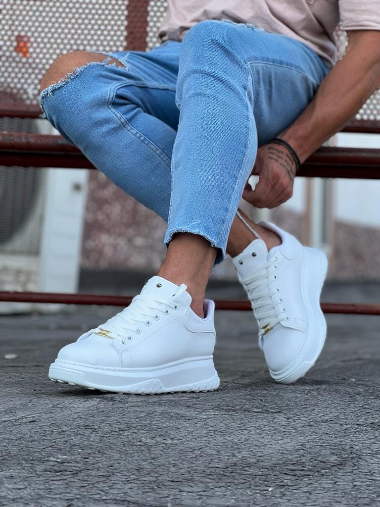 Mens white sale trainers