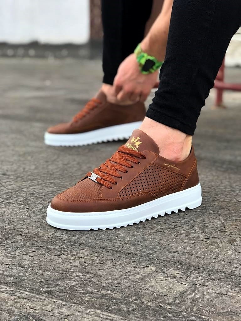 505 Mens Trainers Tan & White