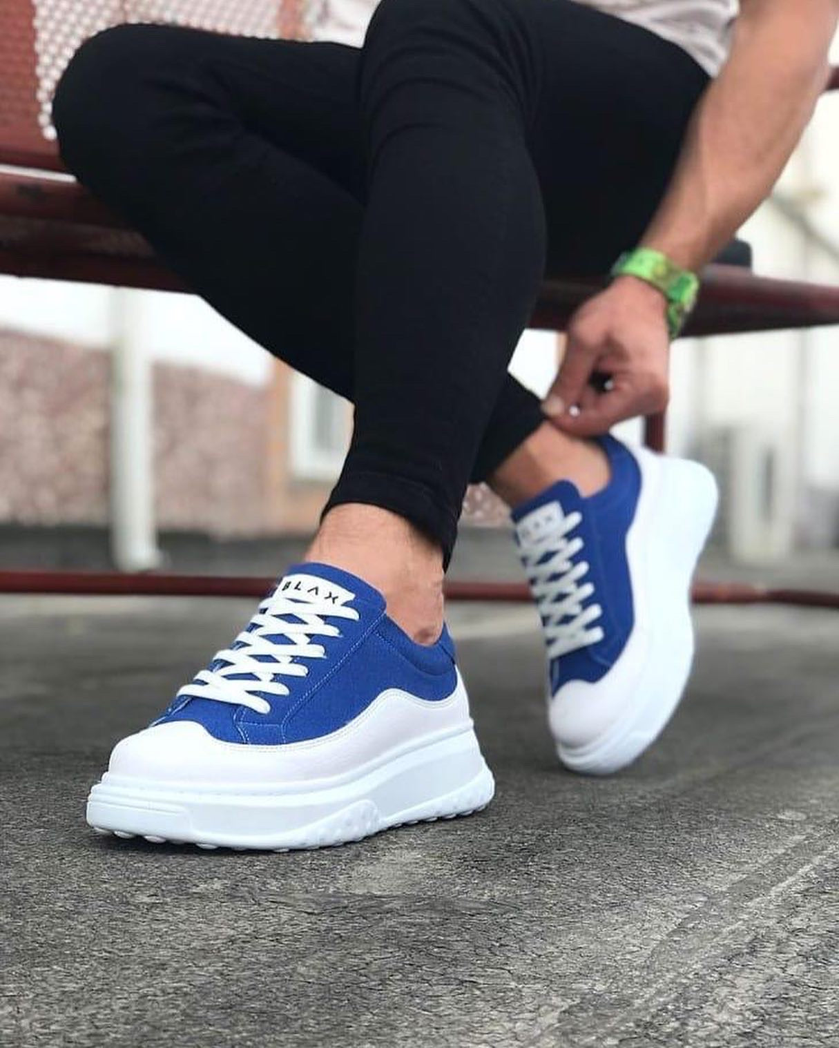 507 Mens Trainers Blue & White