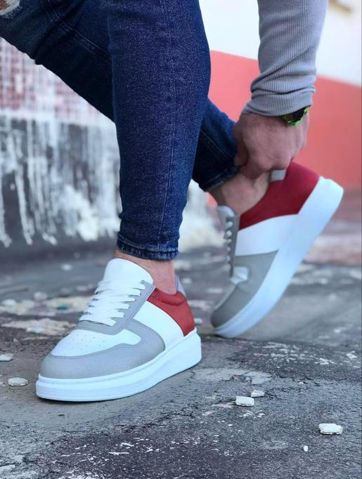 011 Mens Trainers White & Red